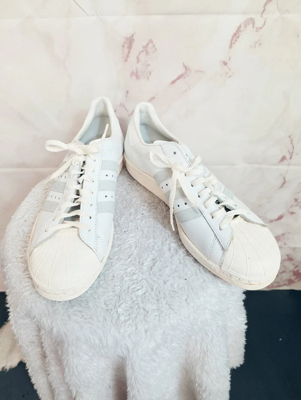 Adidas Originals Superstar White Leather Sneakers Men's Size 10 Shell Toe